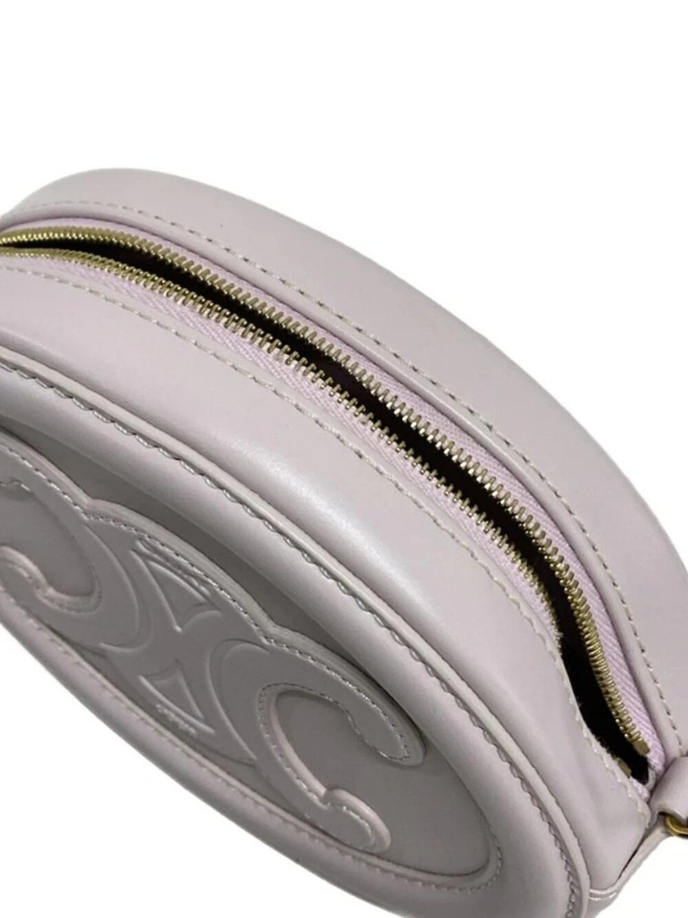 CELINE Crossbody Oval Purse Cuir Triomphe Light Pink Smooth Calfskin - Picture 14 of 15